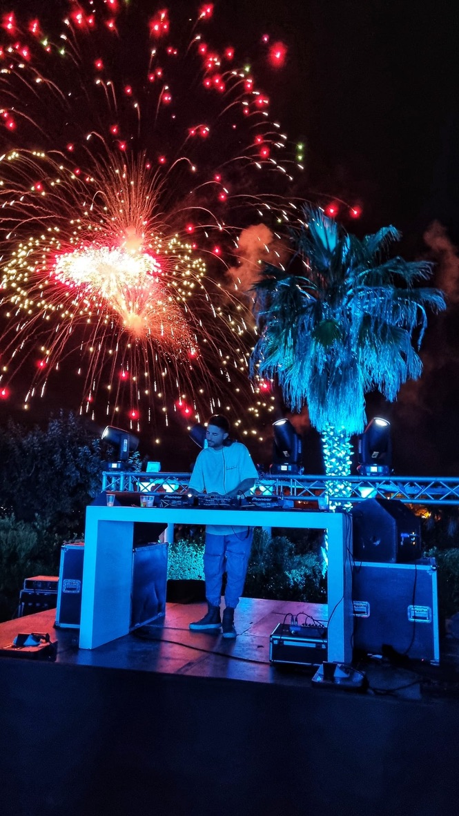 DJ set beneath a fireworks finale