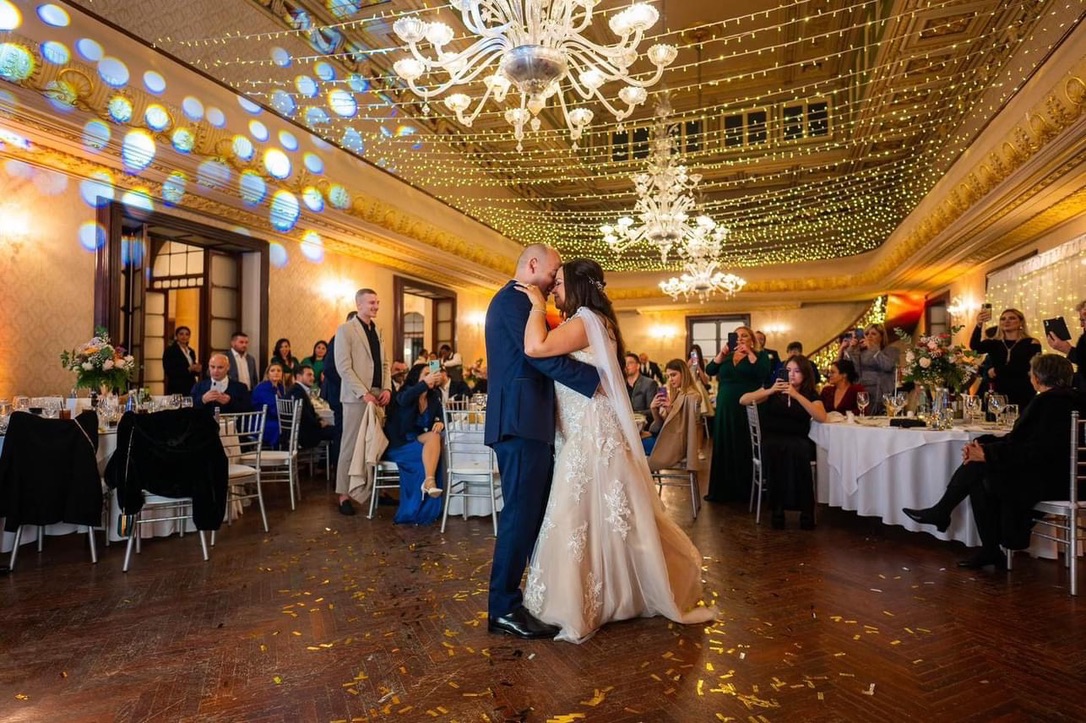 First dance under fairy lights