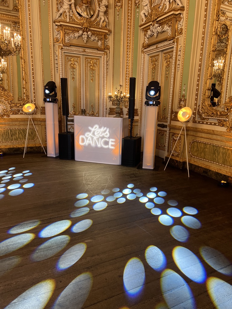 Booth and moving heads in a palazzo hall