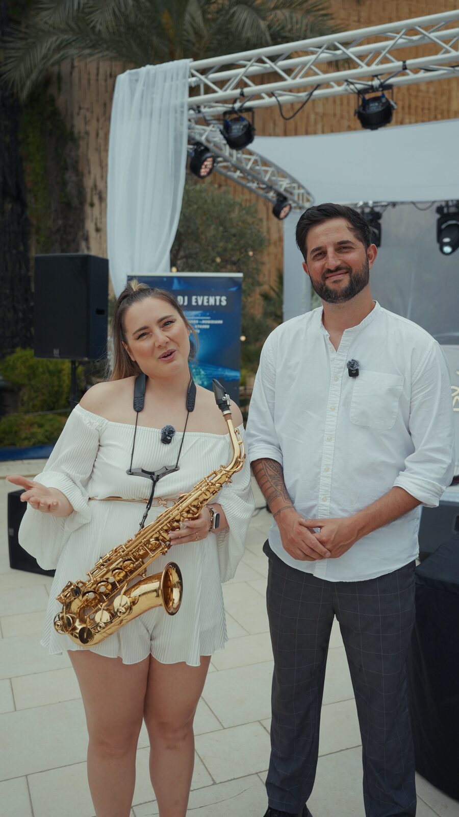 Andre and Justine presenting at a Malta DJ Events showcase