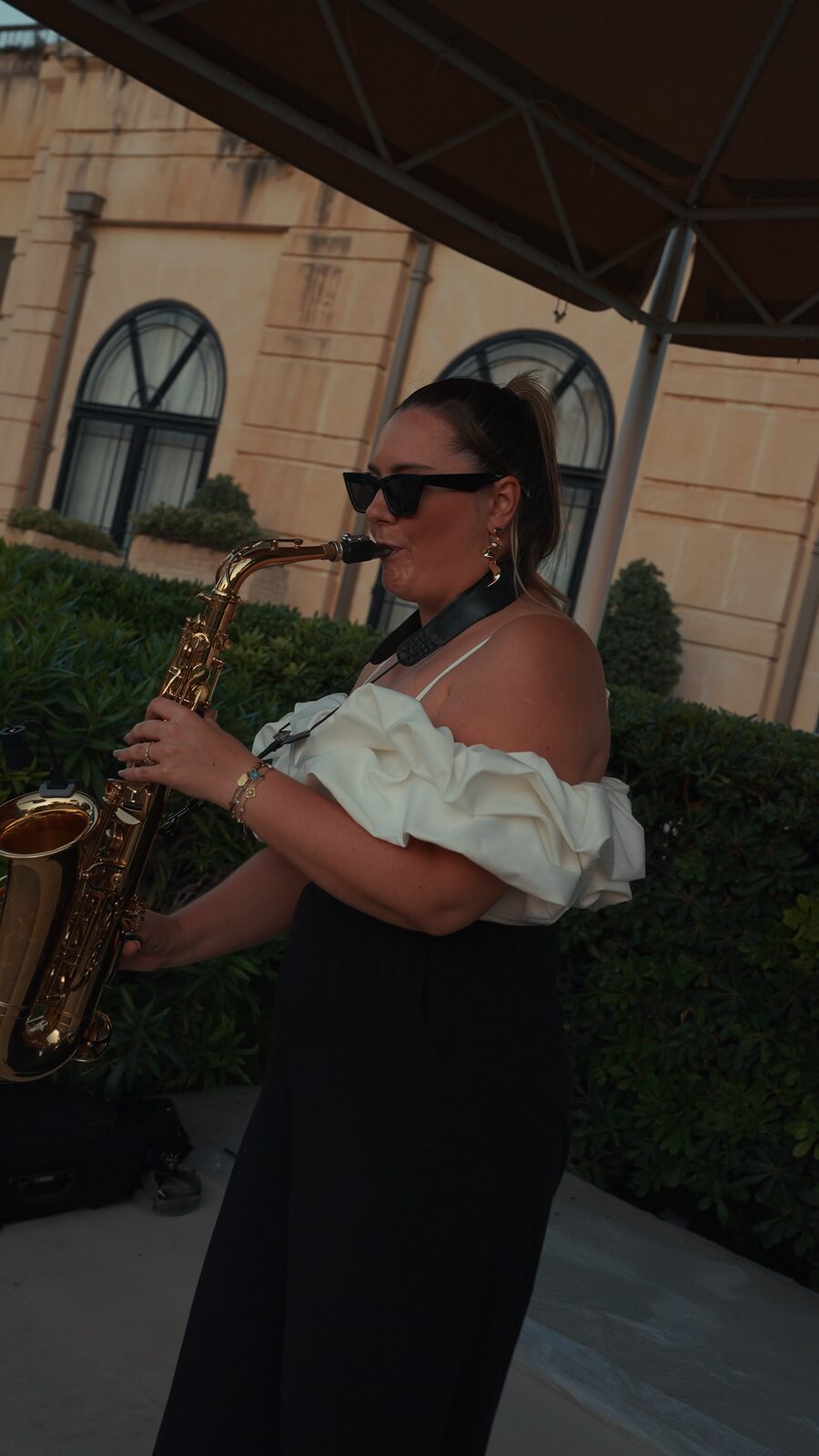 Saxophone in the golden evening light