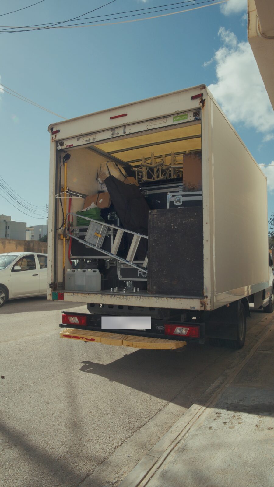 Equipment loaded for a Malta event