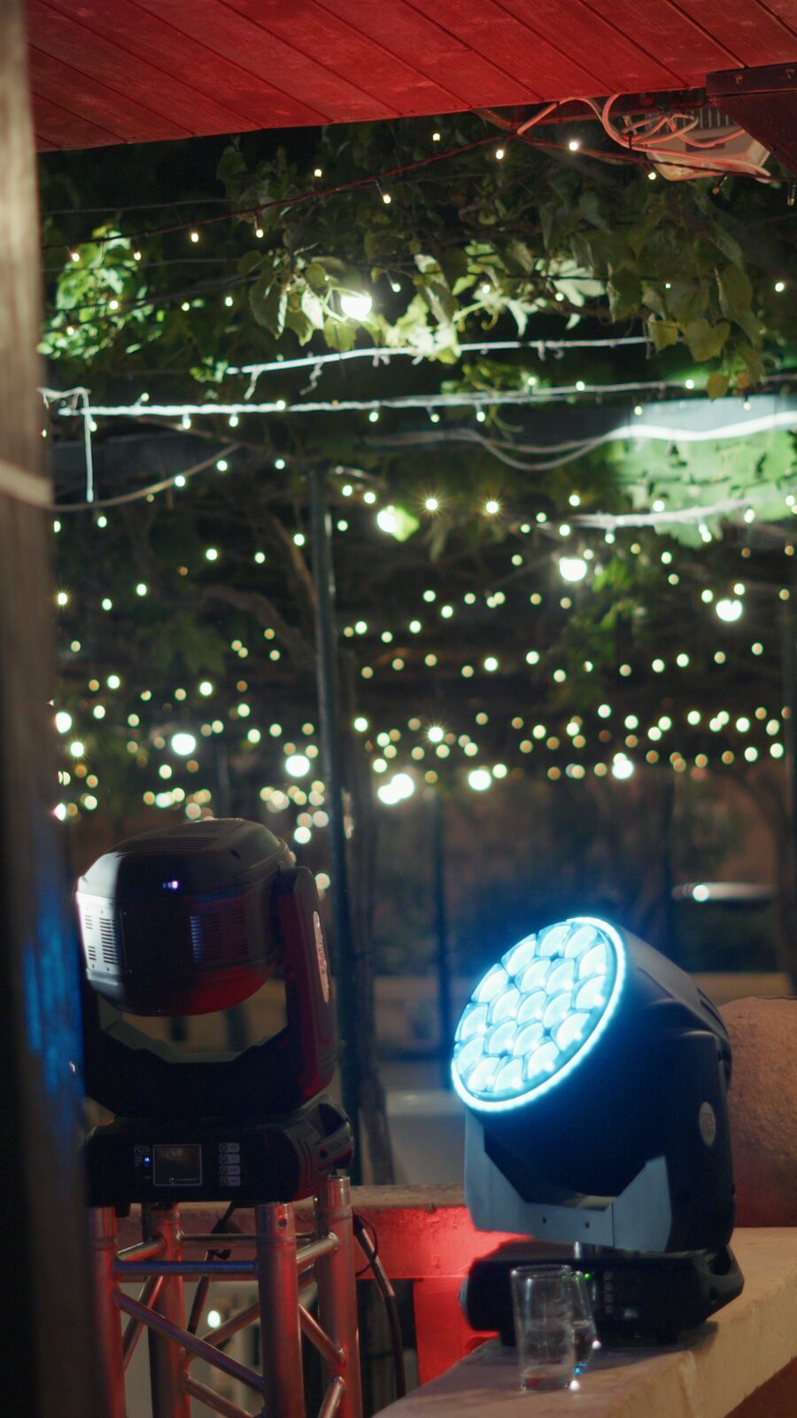 Uplighting and dancefloor lighting at a wedding