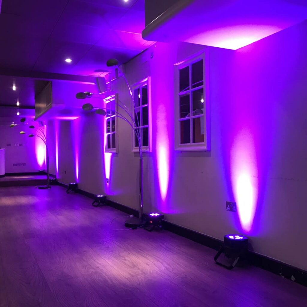 Uplighters at an event