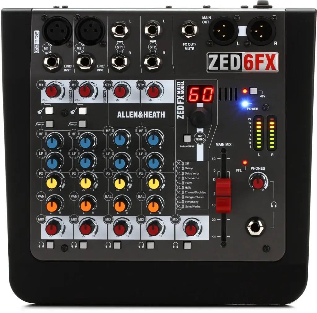 x1 Allen & Heath ZED-6FX Pa Mixer